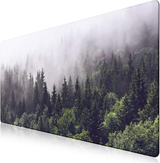 Extended Gaming Mouse Pad, Large Non-Slip Rubber Base Mousepad with Stitched Edges, Waterproof Keyboard Mouse Mat Desk Pad for Work, Game, Office, Home - Forest (Extended X-Large)