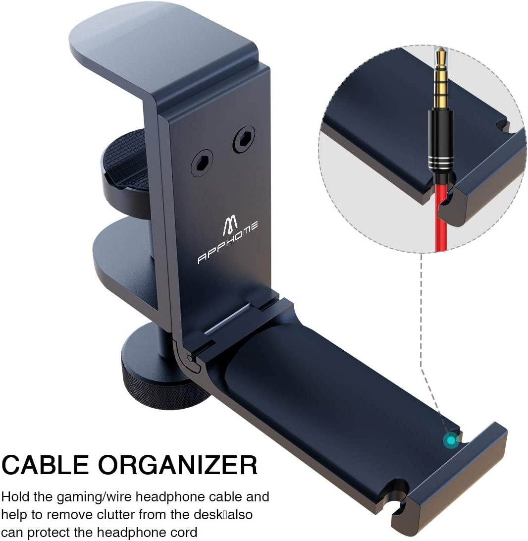 Foldable Headphone Hook with Cable Clip Organizer