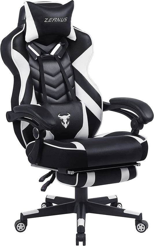 Ergonomic Gaming Chair with Footrest, Massage, and High Back Support