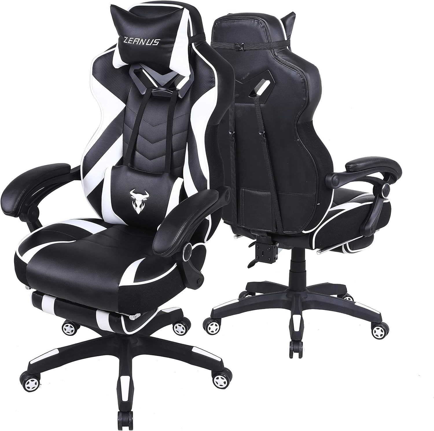 Ergonomic Gaming Chair with Footrest, Massage, and High Back Support